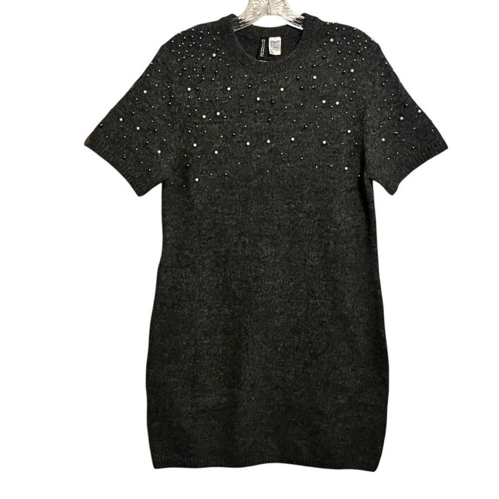 H&M Divided Beaded Fine-Knit Dress Poly Wool Blend NWT Women’s Small